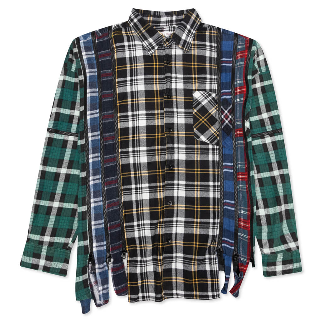 7 Cuts Zipped Wide Shirt - Black/Yellow