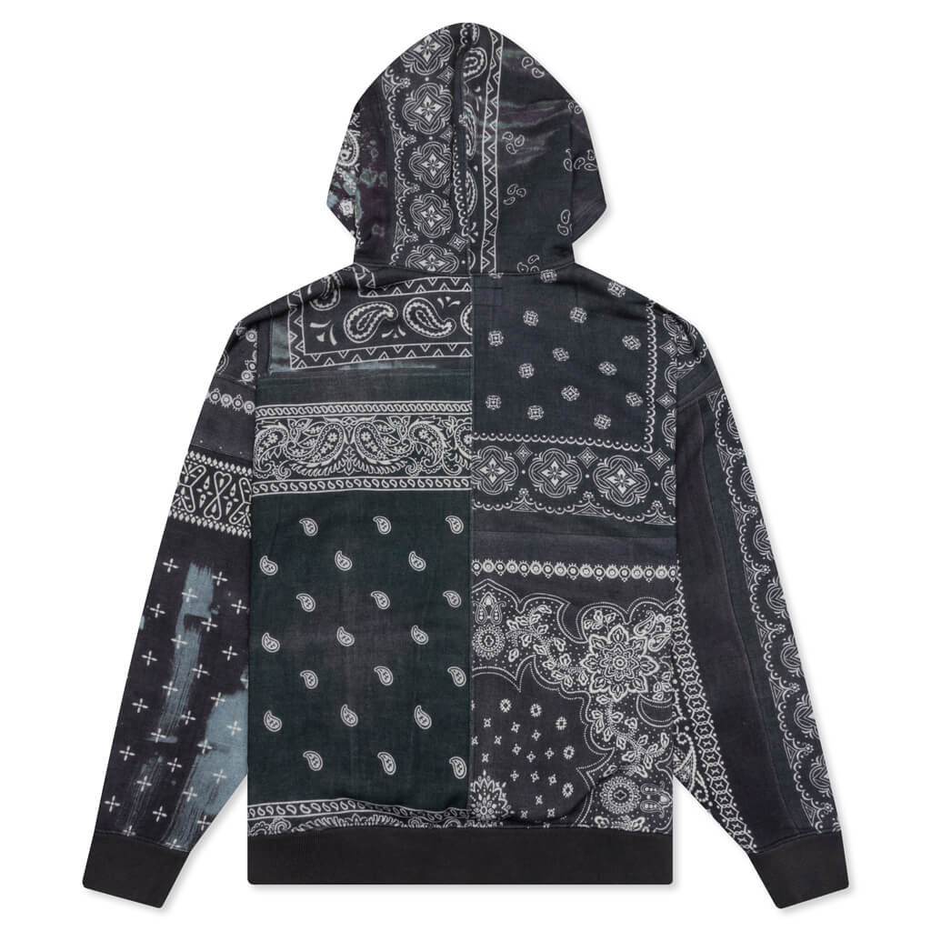 Bandana Chopped Hooded Sweatshirt - Black