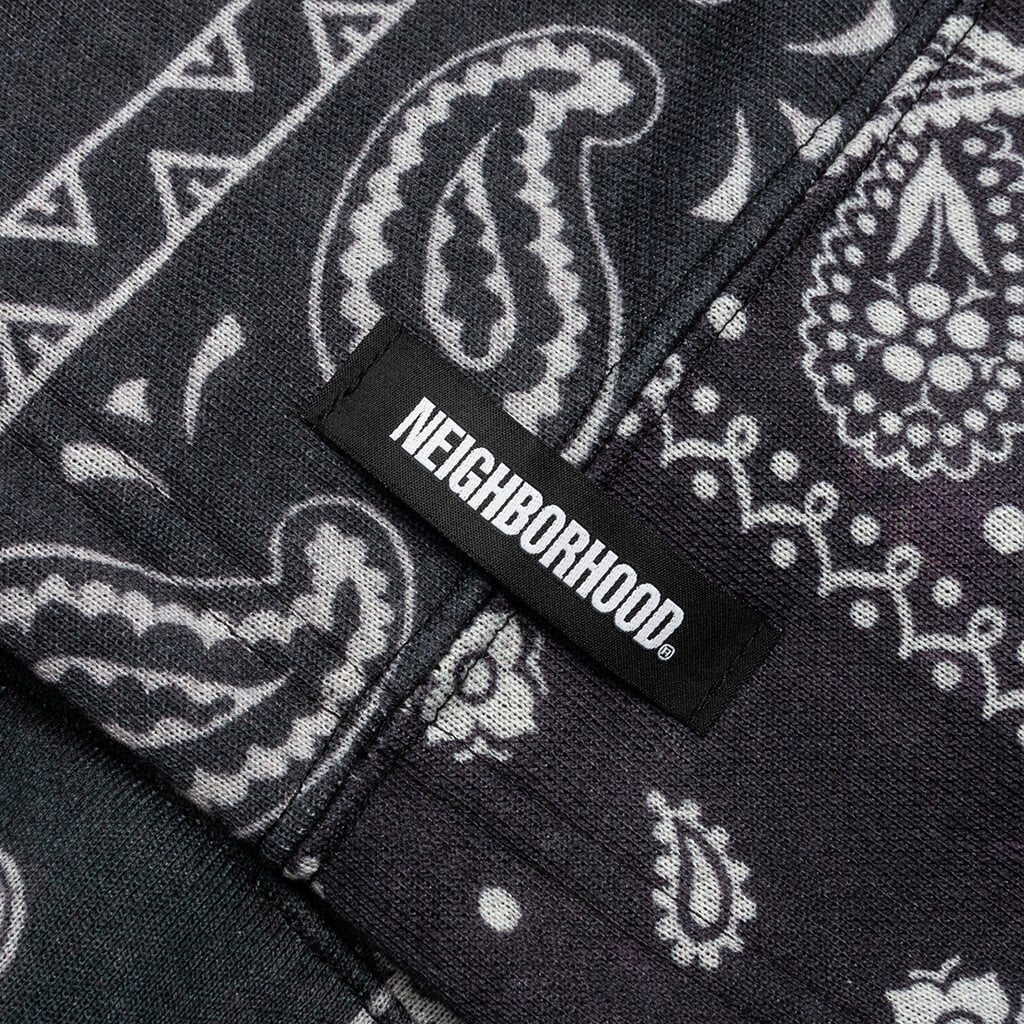 Bandana Chopped Hooded Sweatshirt - Black