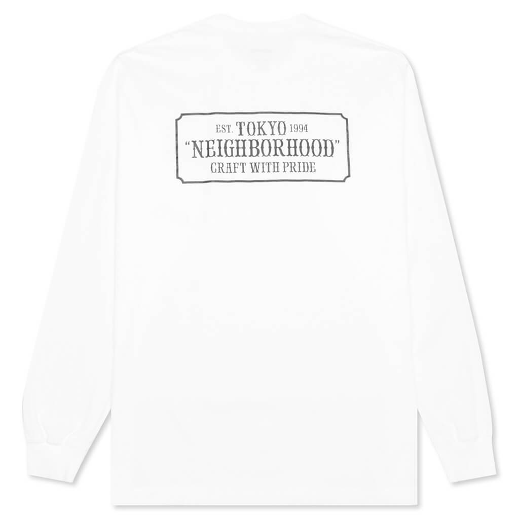Bar & Shield L/S C-Tee - White