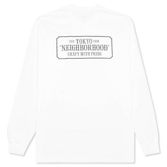 Bar & Shield L/S C-Tee - White
