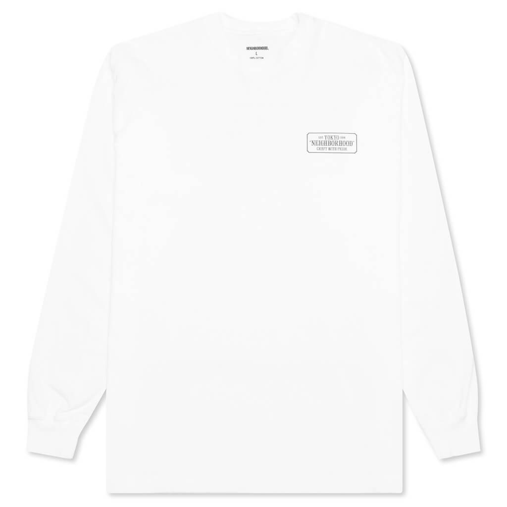 Bar & Shield L/S C-Tee - White