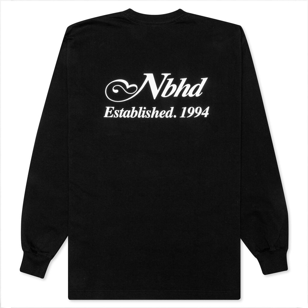 Script L/S C-Tee  - Black/White