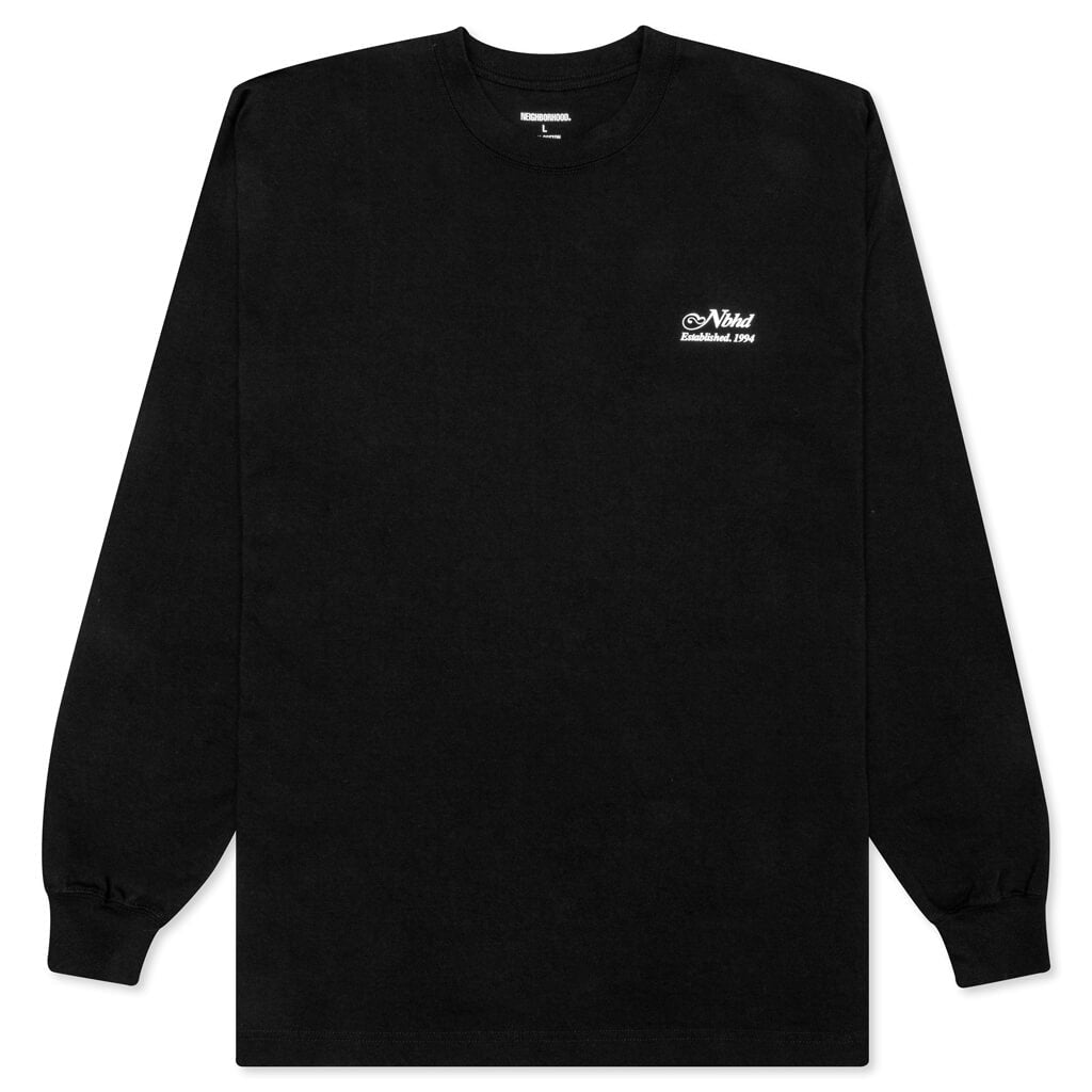 Script L/S C-Tee  - Black/White