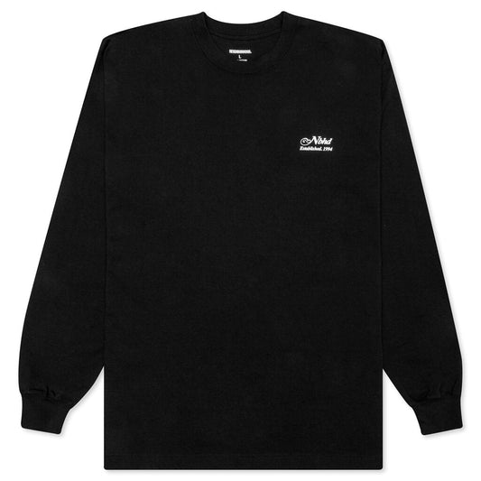 Script L/S C-Tee  - Black/White