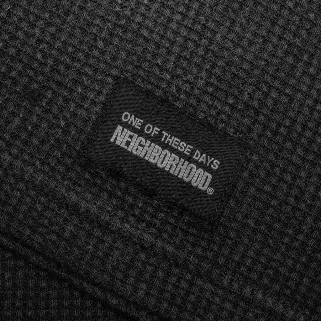 Neighborhood x One Of These Days Waffle Fabric L/S Crewneck - Black