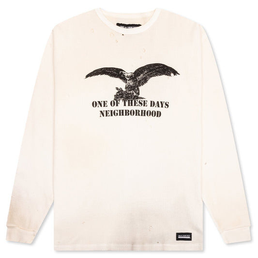 Neighborhood x One Of These Days Waffle Fabric L/S Crewneck - White