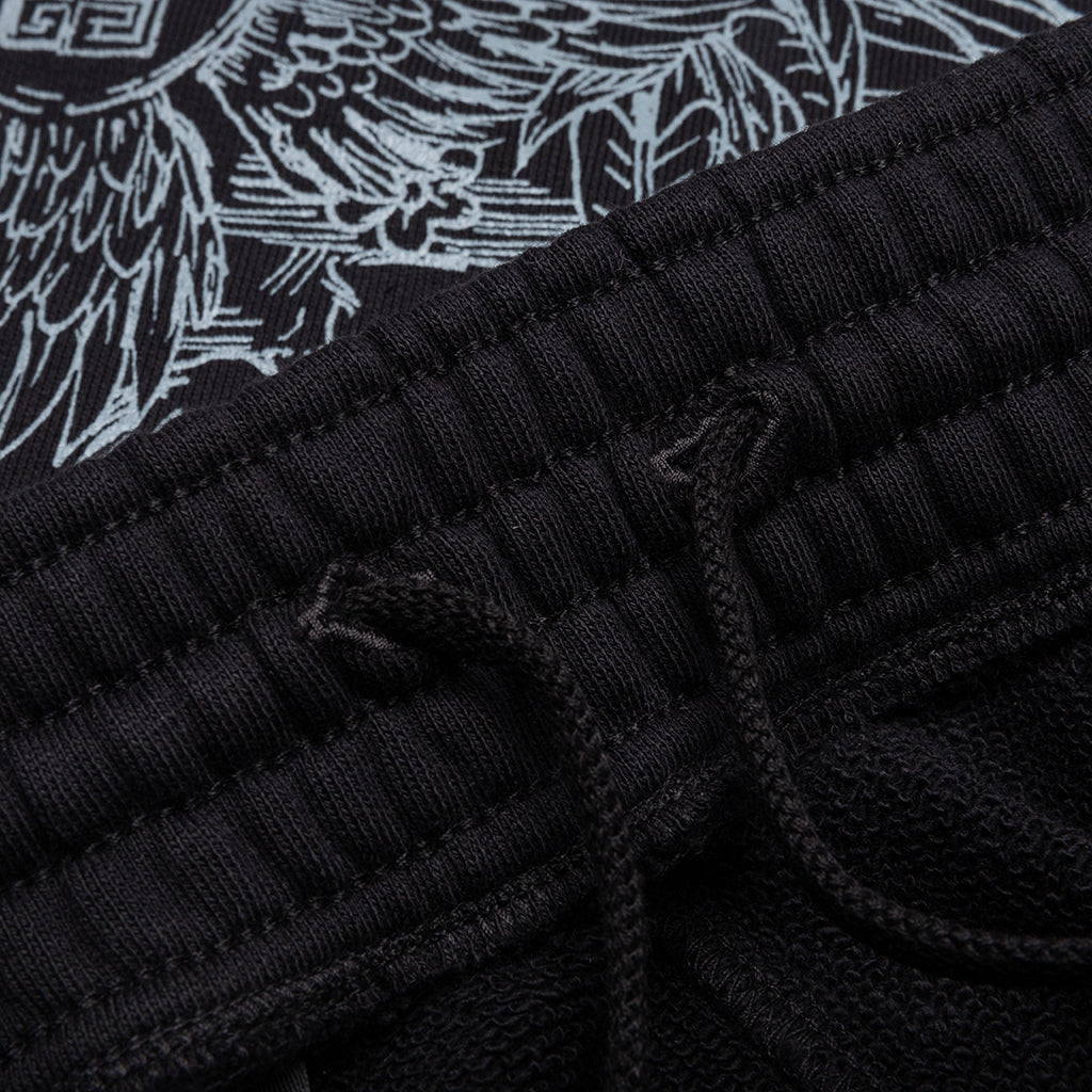 Wolf Print Board Shorts - Black