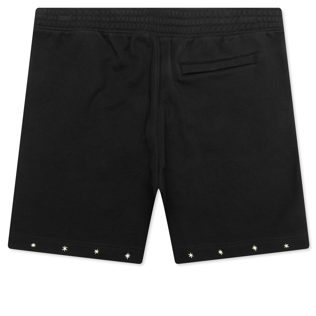 Star Print Board Shorts - Black