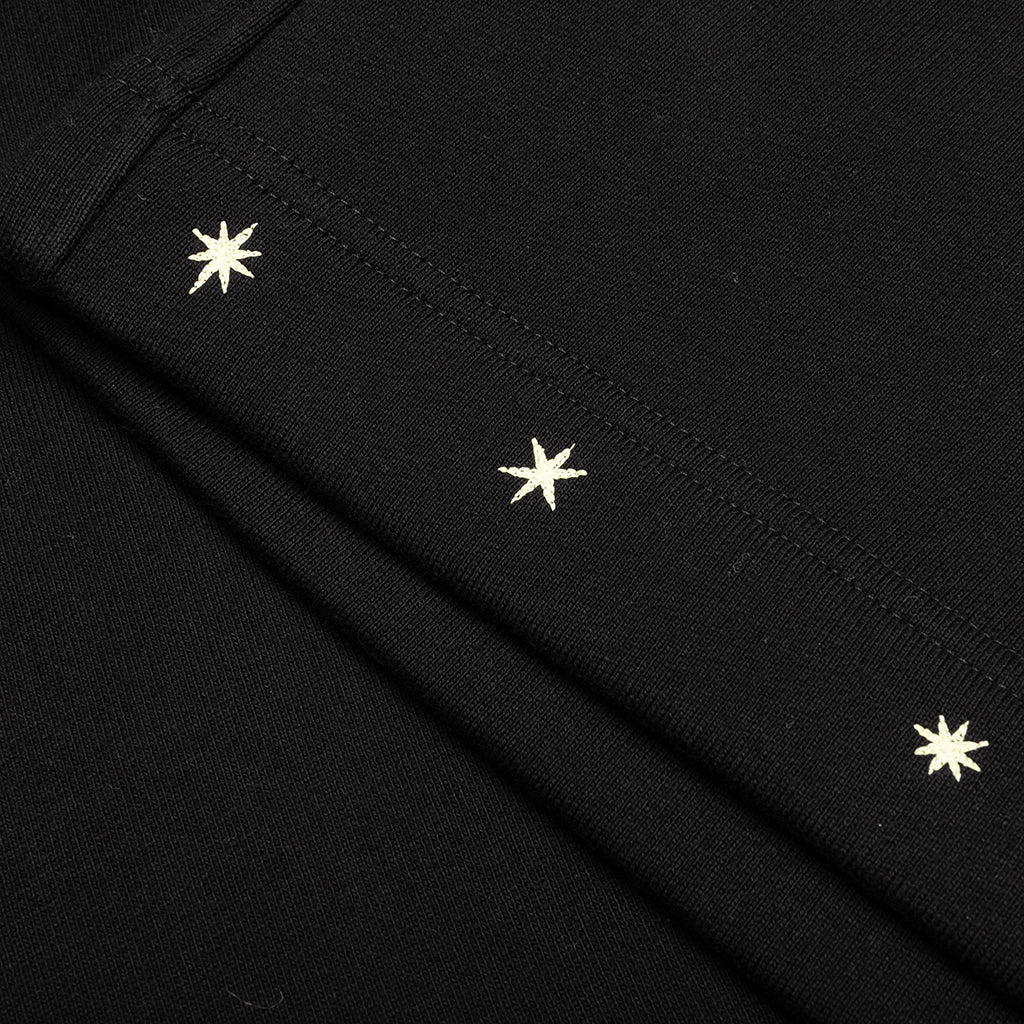 Star Print Board Shorts - Black