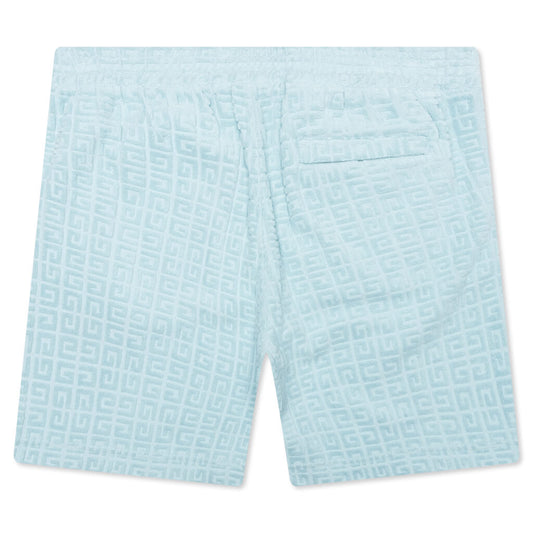 4G Cotton Towelling Bermuda Shorts - Sky Blue