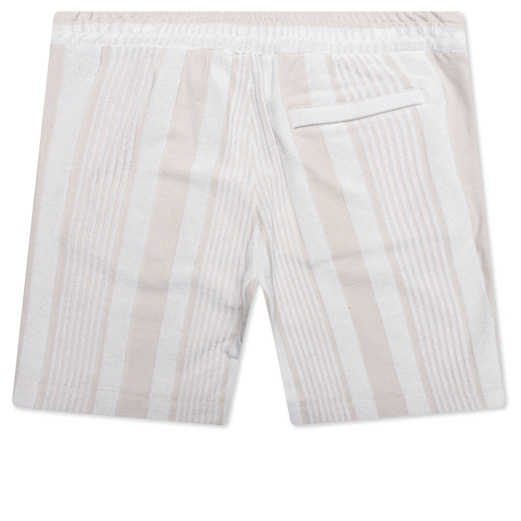Bermuda Shorts with Stripes - White/Beige