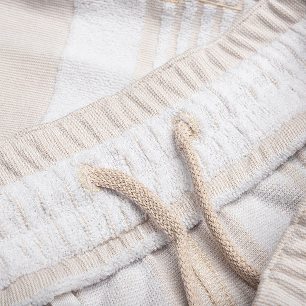 Bermuda Shorts with Stripes - White/Beige