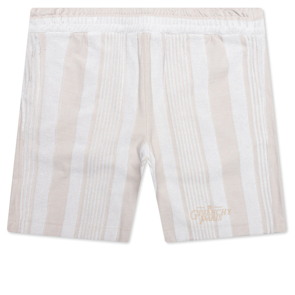 Bermuda Shorts with Stripes - White/Beige