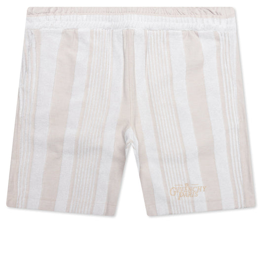 Bermuda Shorts with Stripes - White/Beige