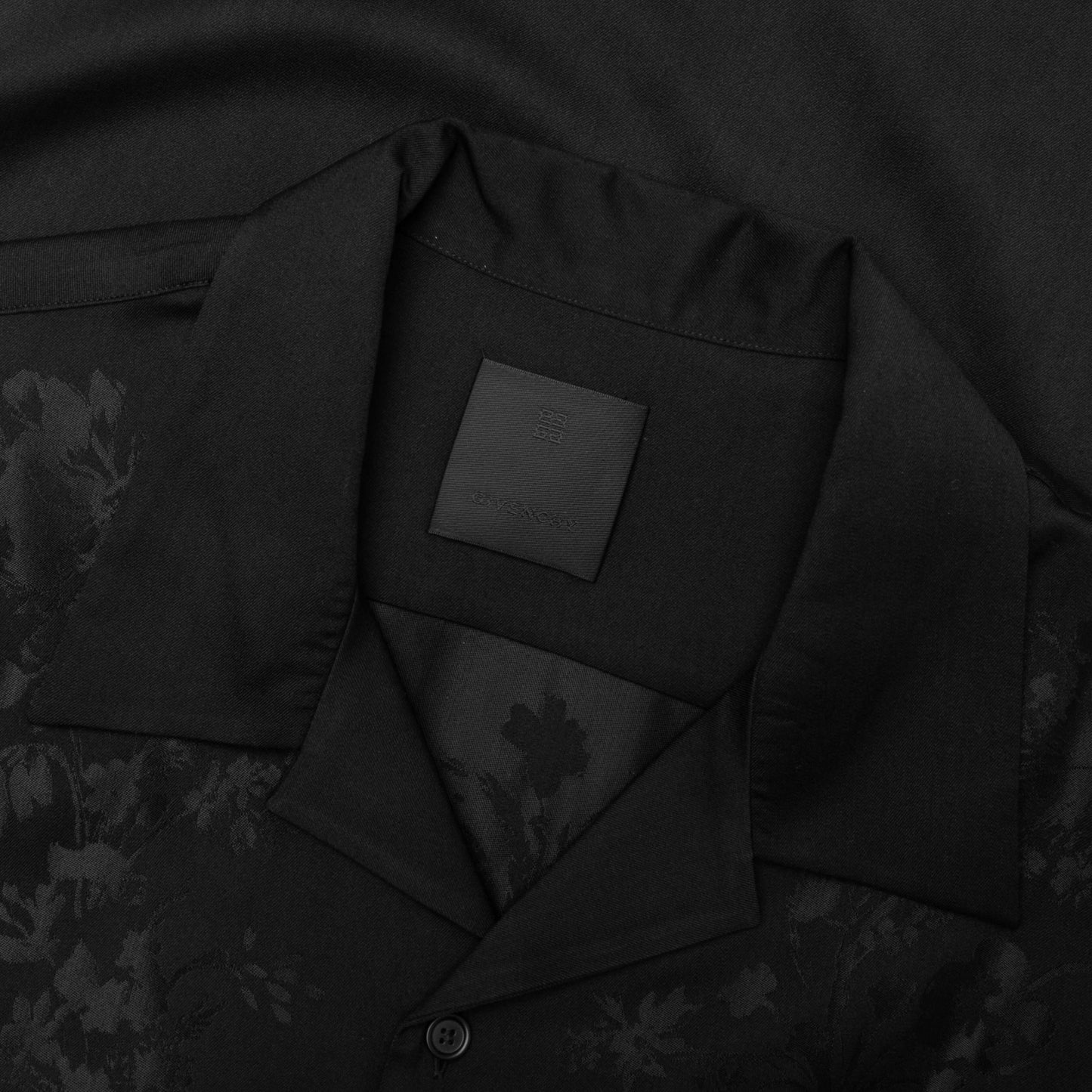 Boxy fit shirt in floral jacquard - Black