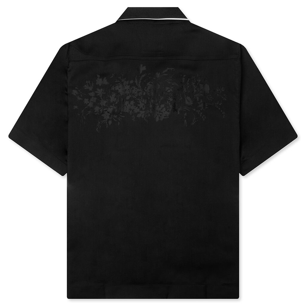 Boxy fit shirt in floral jacquard - Black
