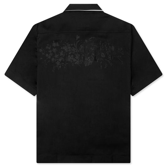 Boxy fit shirt in floral jacquard - Black