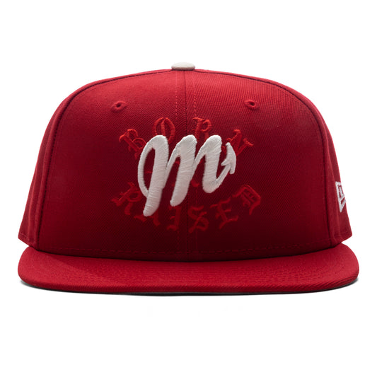 New Era x Born x Raised 59FIFTY LMB Diablos Rojos del México Layered Logo - Scarlet