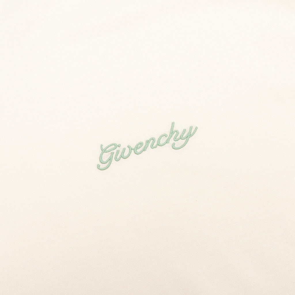 Floral Detail Cotton T-Shirt - Ivory
