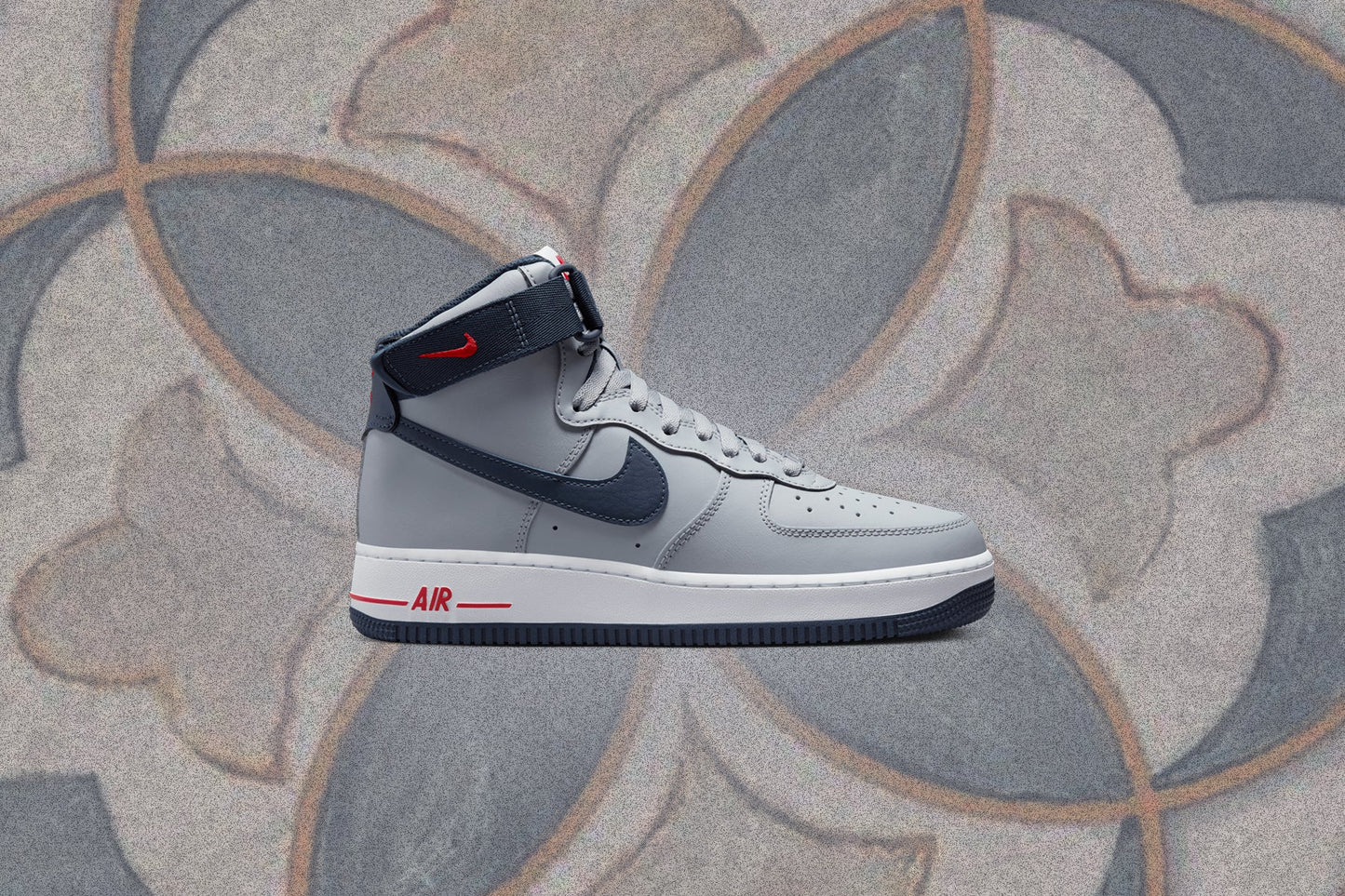 Women's Air Force 1 High 'New England'- Wolf Grey/College Navy/Red
