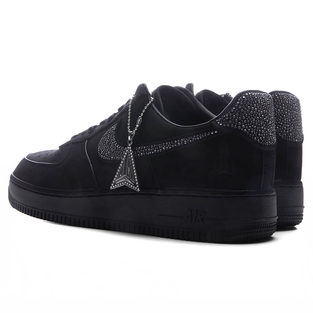 Nike x Ja Morant Air Force 1 Luxe Swarovski - Black/Metallic Silver/Cobalt Bliss