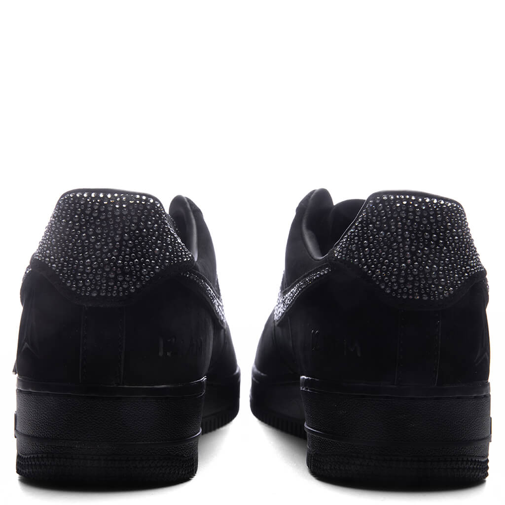 Nike x Ja Morant Air Force 1 Luxe Swarovski - Black/Metallic Silver/Cobalt Bliss