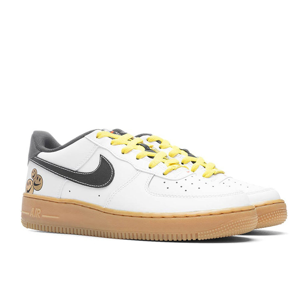 Air Force 1 LV8 (GS) - White/Anthracite/Yellow Strike