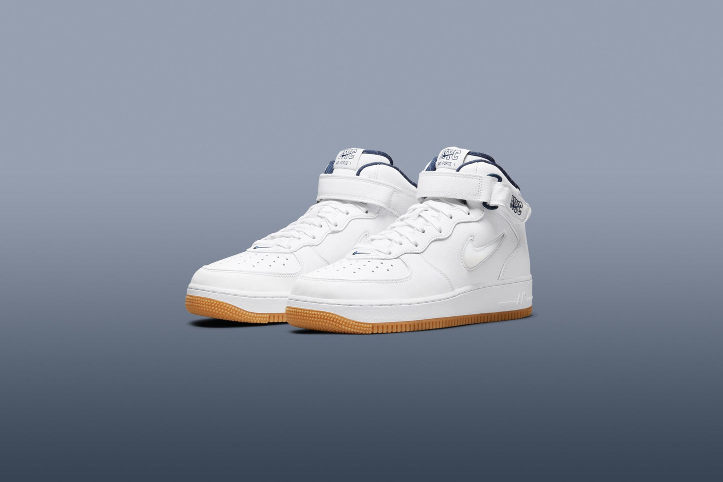 Air Force 1 Mid Jewel 'NYC'- White/Midnight Navy