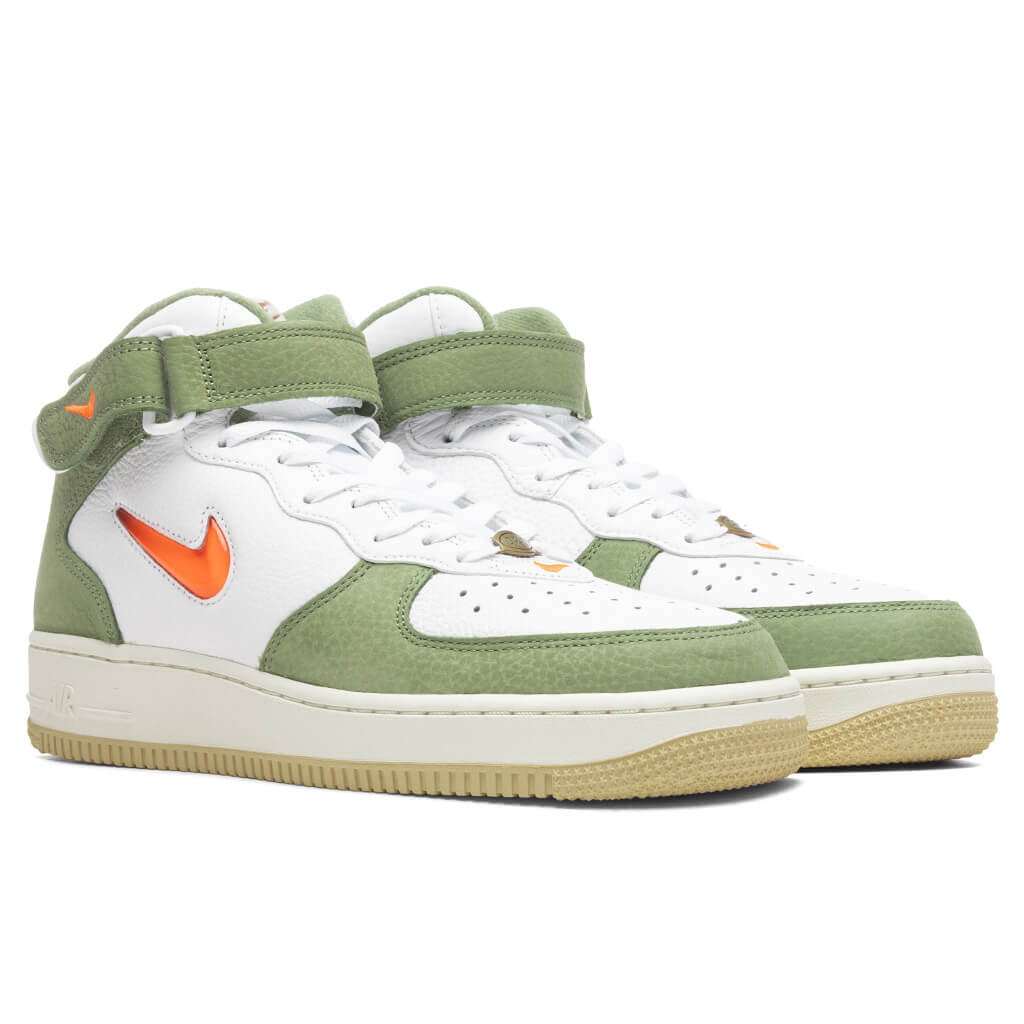 Air Force 1 Mid QS - White/Total Orange/Oil Green