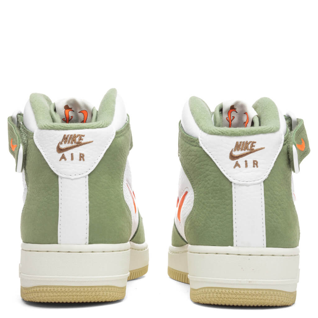 Air Force 1 Mid QS - White/Total Orange/Oil Green