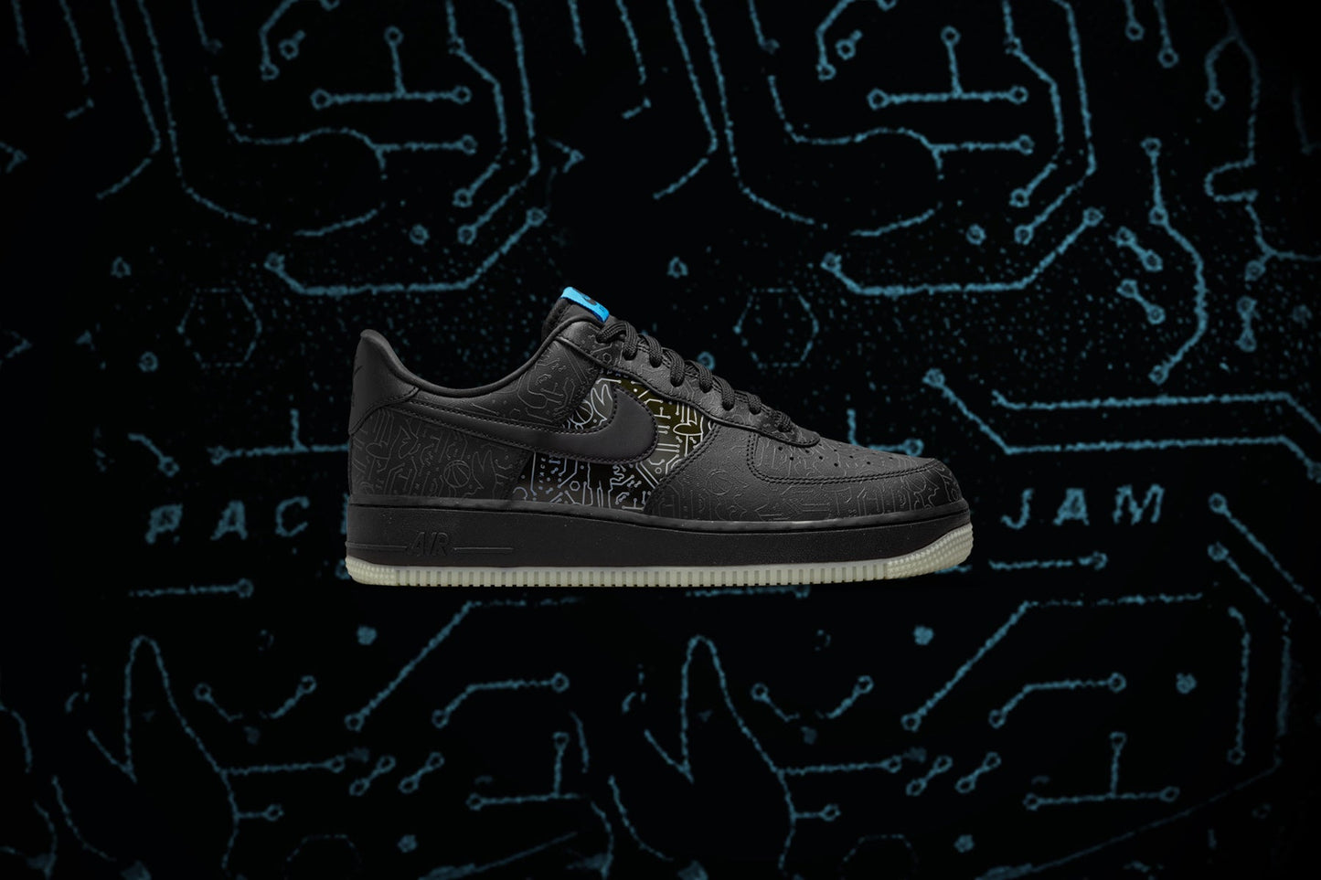 Air Force 1 '07 - Black/Light Blue Fury