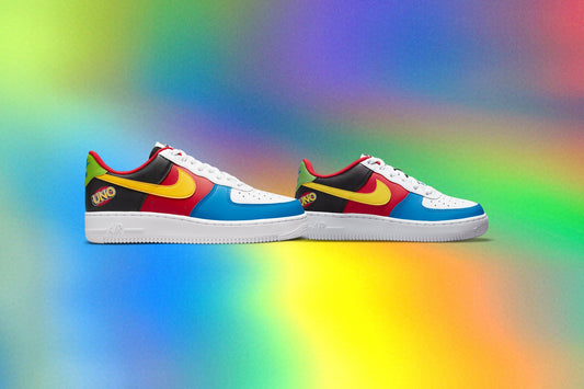 Nike x UNO Air Force 1 LV8 (GS) - White/Yellow Zest/University Red