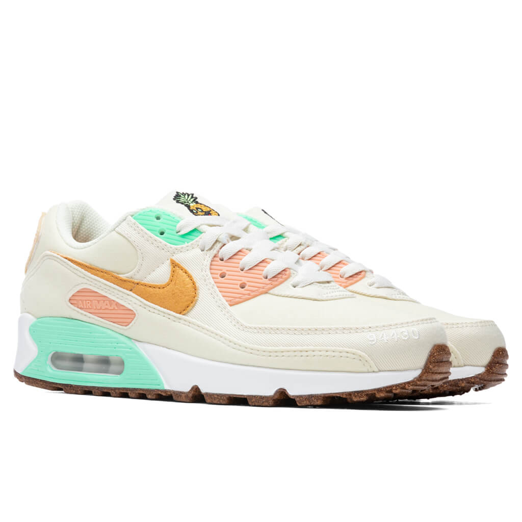 Air Max 90 LX Women's - Coconut Milk/Metallic Gold/Green Glow
