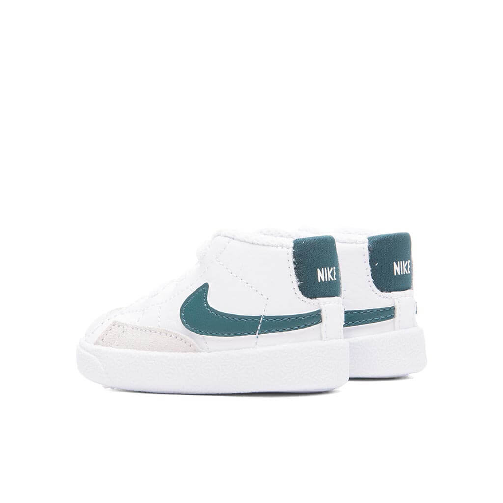 Blazer Mid Crib Bootie - White/Dark Teal Green