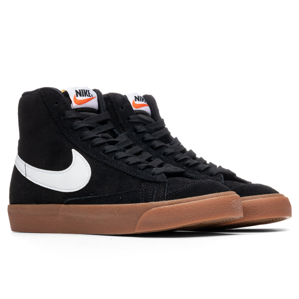 Women's Blazer Mid '77 Suede - Black/White/Gum Medium Brown/Total Orange