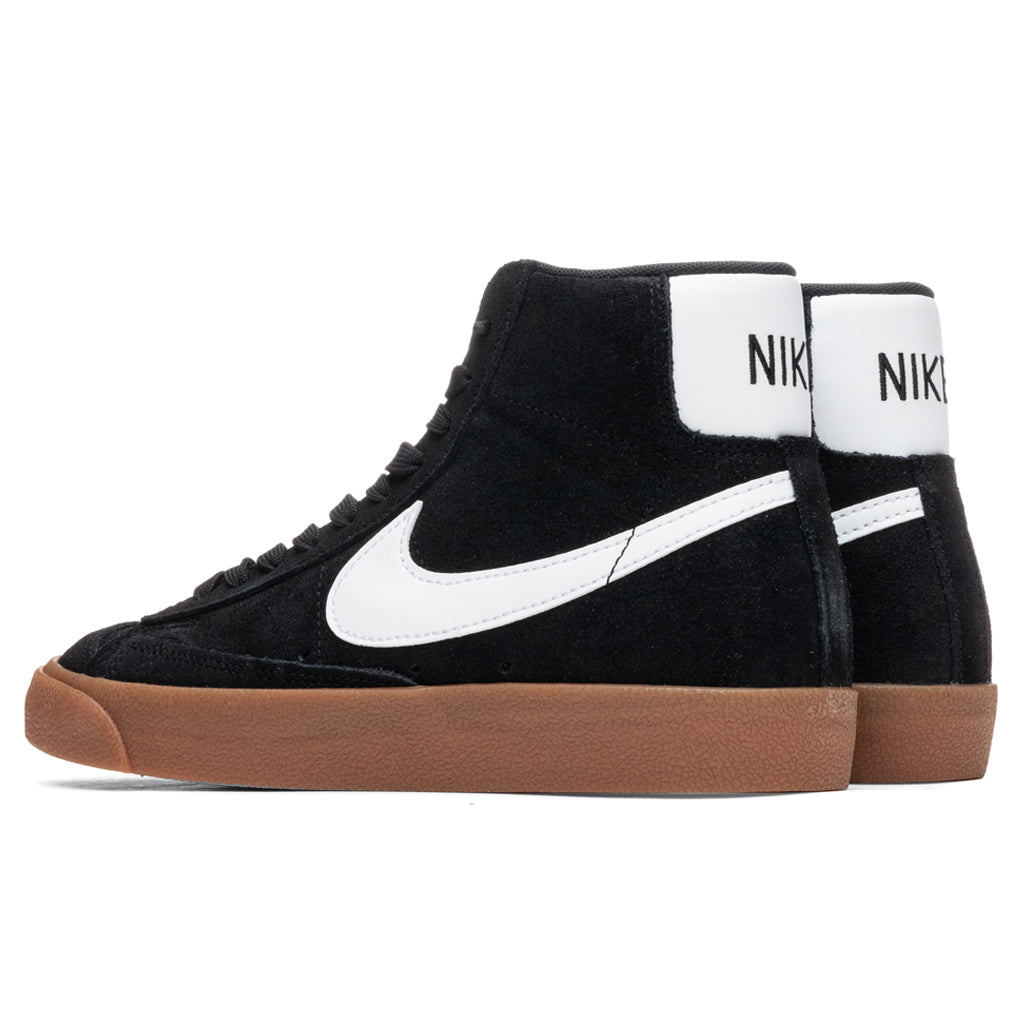 Women's Blazer Mid '77 Suede - Black/White/Gum Medium Brown/Total Orange