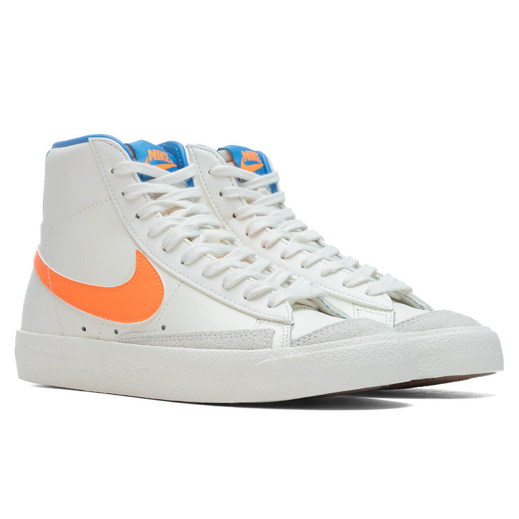 Women's Blazer Mid '77 - Sail/Total Orange/LT Photo Blue