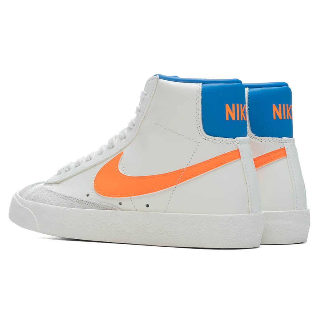Women's Blazer Mid '77 - Sail/Total Orange/LT Photo Blue