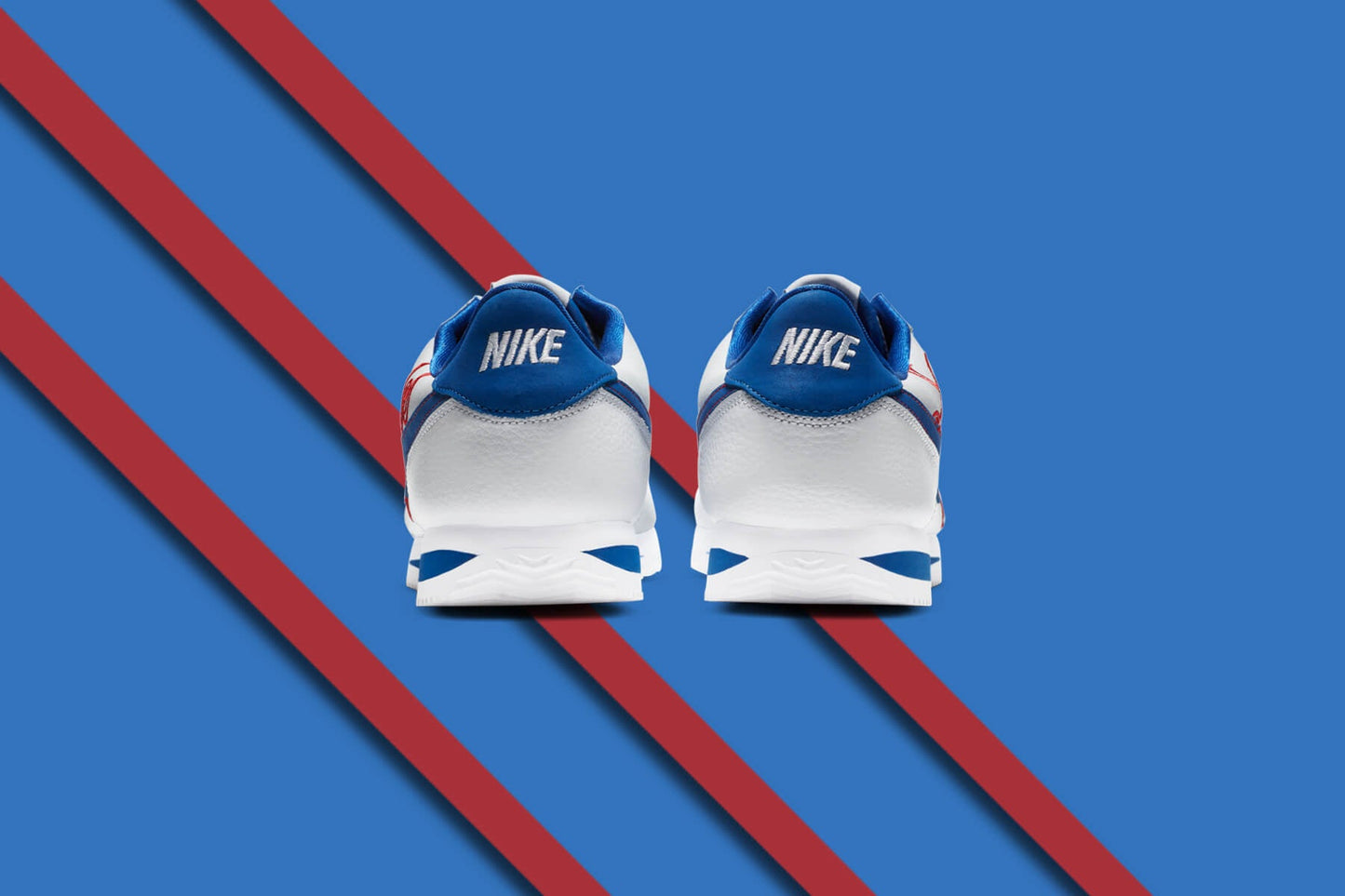 Cortez Basic Leather 'Los Angeles' - White/Game Royal/University Red