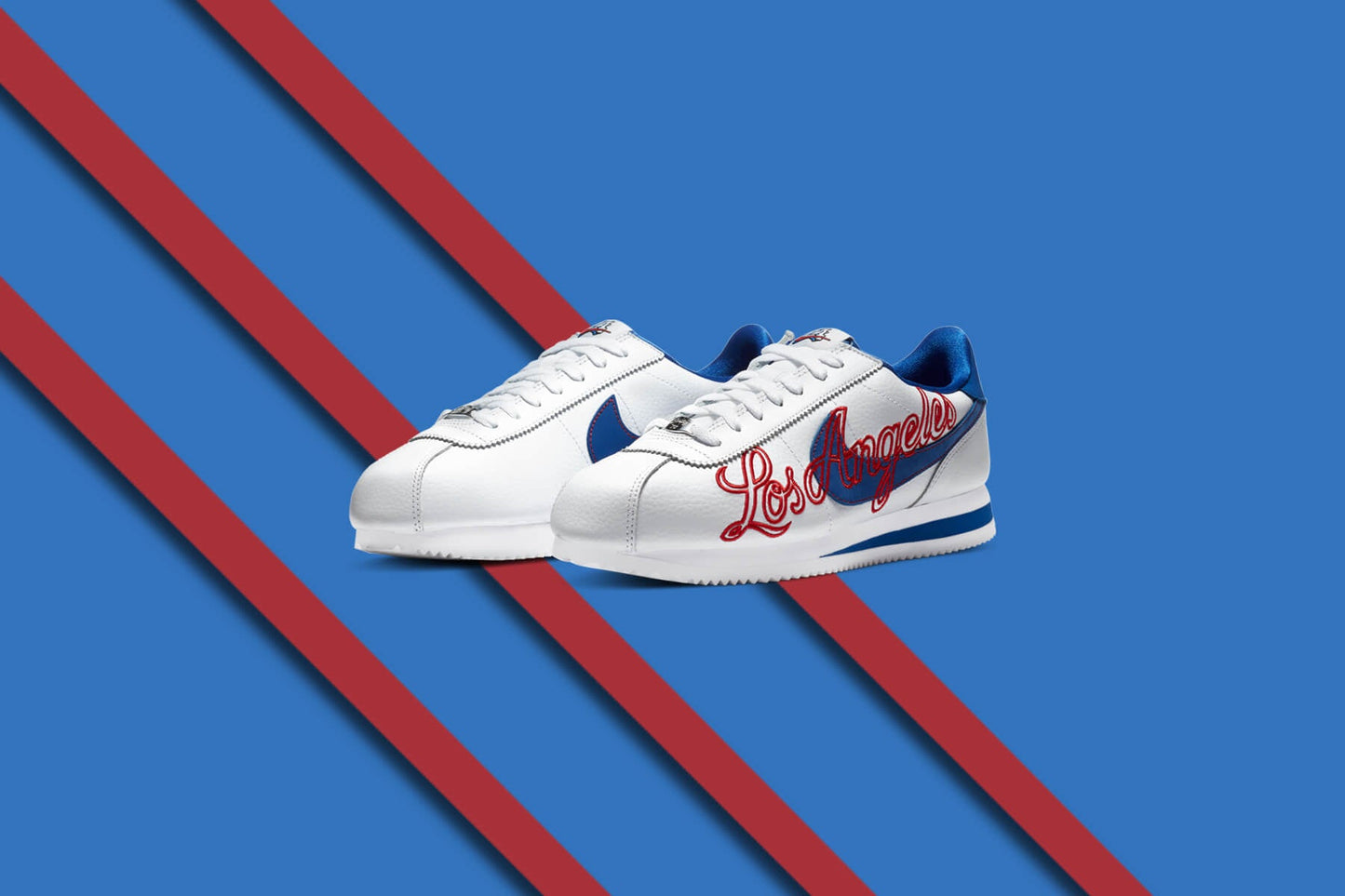 Cortez Basic Leather 'Los Angeles' - White/Game Royal/University Red