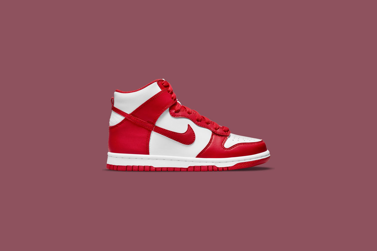 Dunk High (GS) - White/University Red
