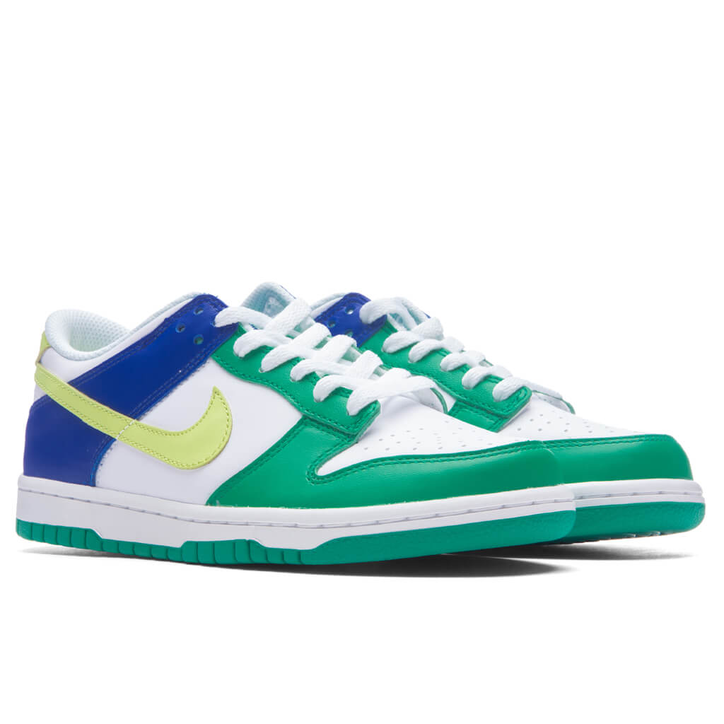 Dunk Low BG (GS) - White/Light Lemon Twist/Stadium Green
