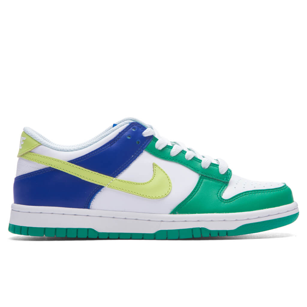 Dunk Low BG (GS) - White/Light Lemon Twist/Stadium Green