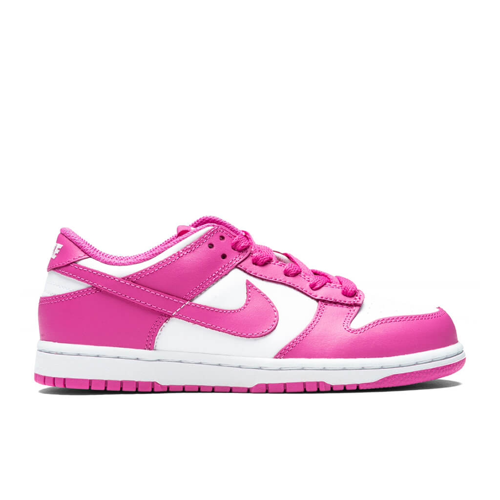 Dunk Low (GS) - White/Active Fuchsia