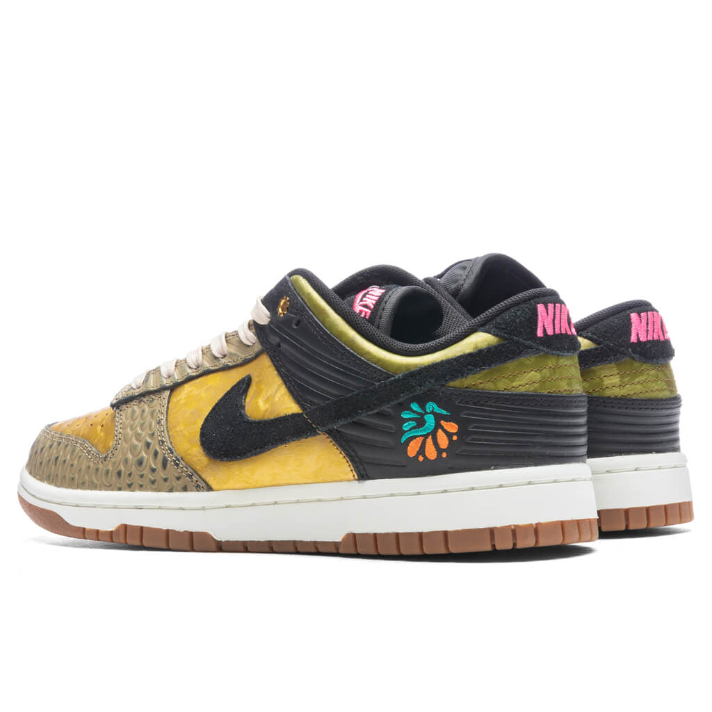 Women's Dunk Low 'Día De Muertos' - Black/Khaki/Metallic Gold