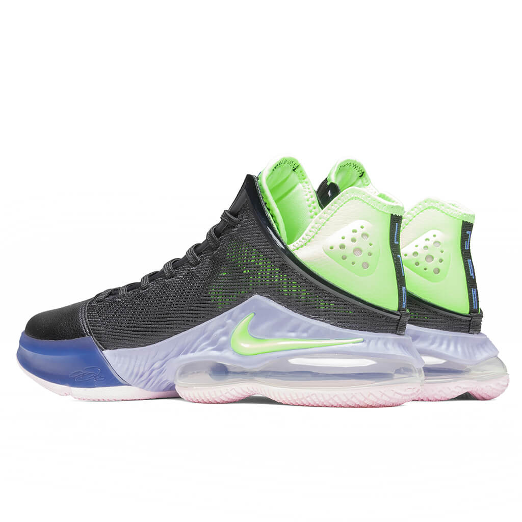 LeBron 19 Low - Black/Ghost Green/Purple Pulse