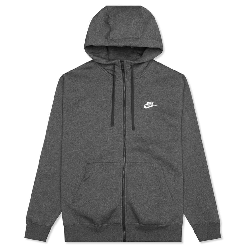 Sportswear Club Fleece Full-Zip Hoodie - Charcoal Heather/Anthracite