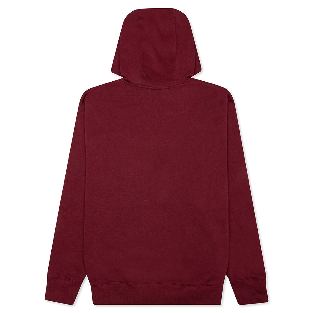Sportswear Club Fleece Full-Zip Hoodie - Dark Beetroot/White