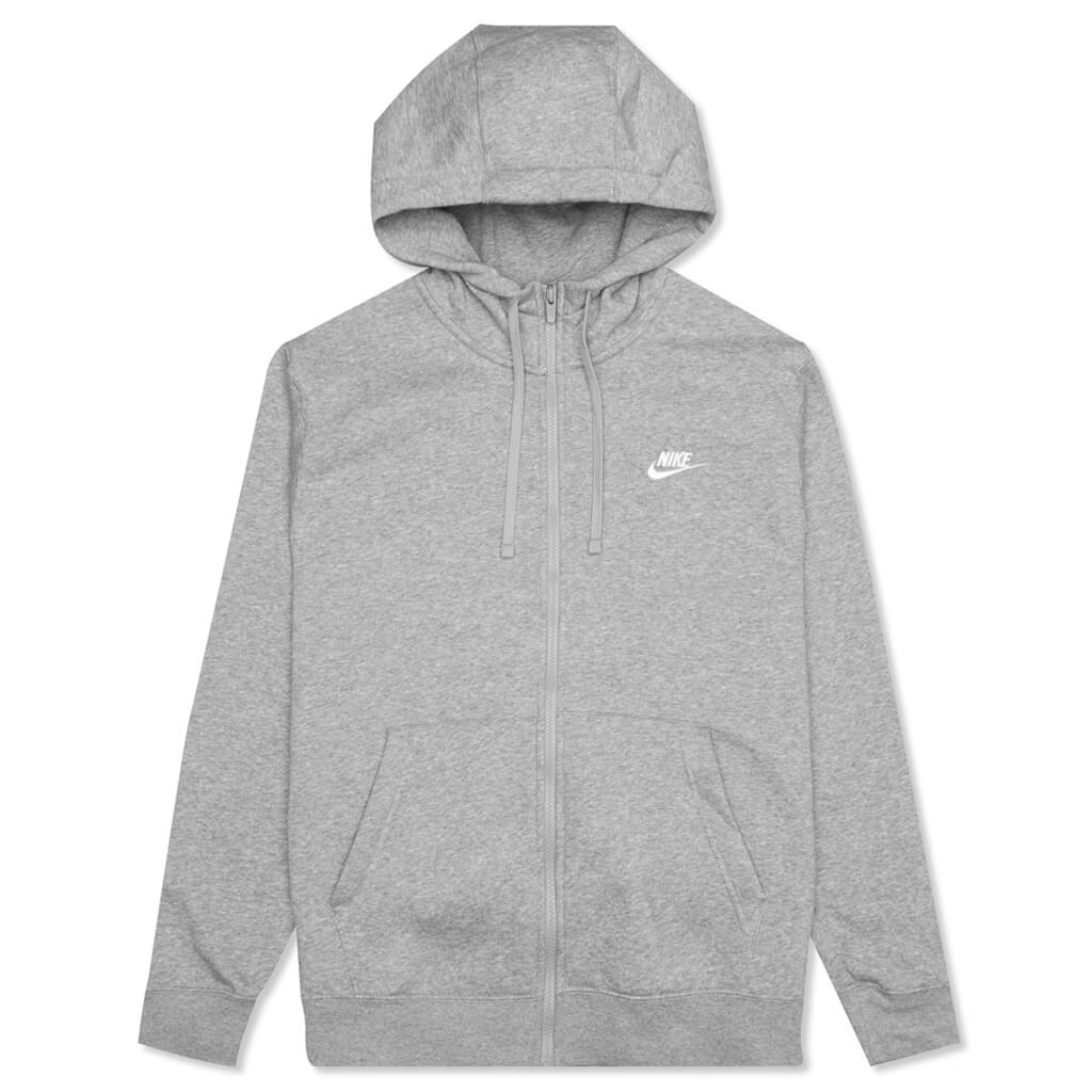 Sportswear Club Fleece Full-Zip Hoodie - Dark Grey Heather/Matte Silver